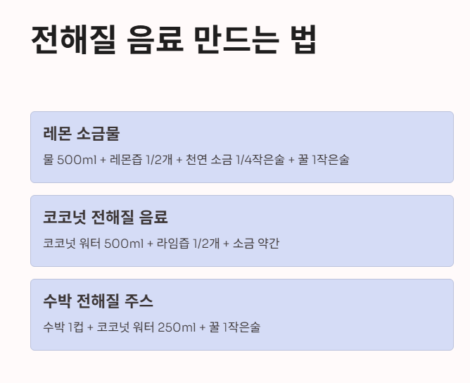 전해질 음료 만드는 법