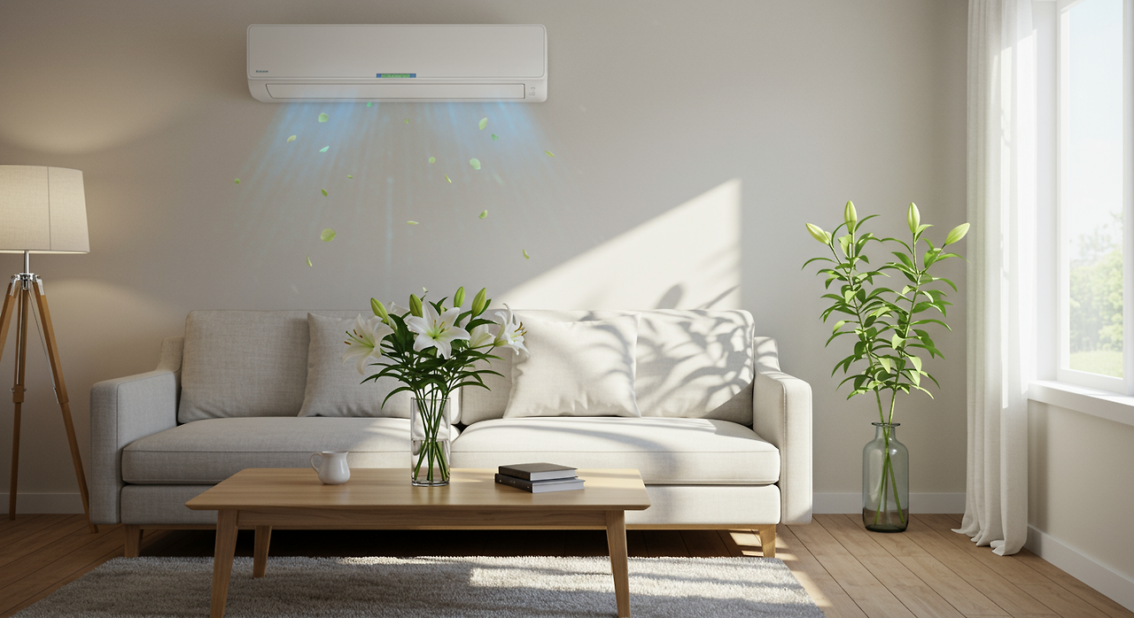 에어컨이 켜져 있는 거실 사진