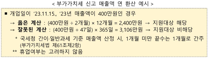 소상공인전기요금 연환산 계산방식 예제