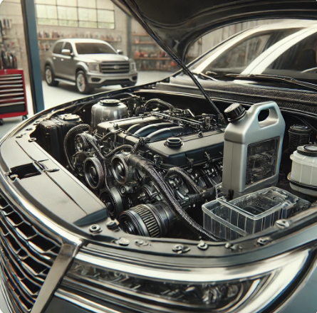 자동차와 엔진오일 제품 이미지