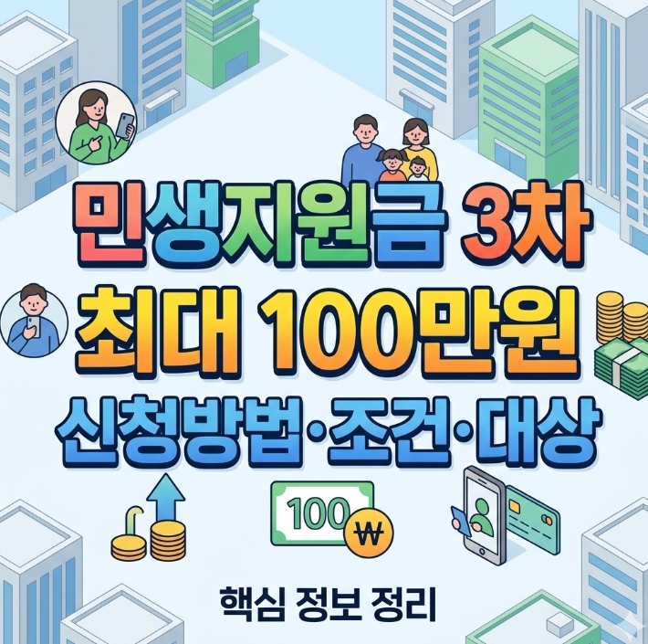 민생지원금 3차 신청 방법 지급 소득 조건 금액 확인 바로가기