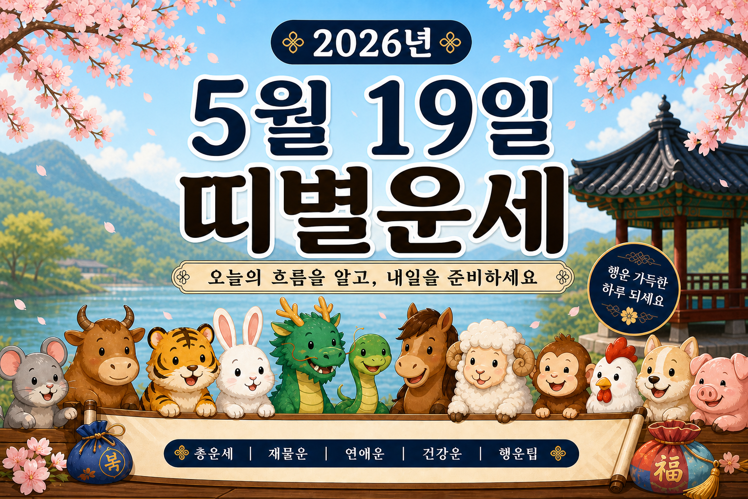2026년 5월 19일 띠별운세 무료 보기 만세력 2D 이미지