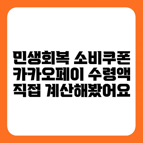 민생회복 소비쿠폰 카카오페이 수령액 직접 계산해봤어요