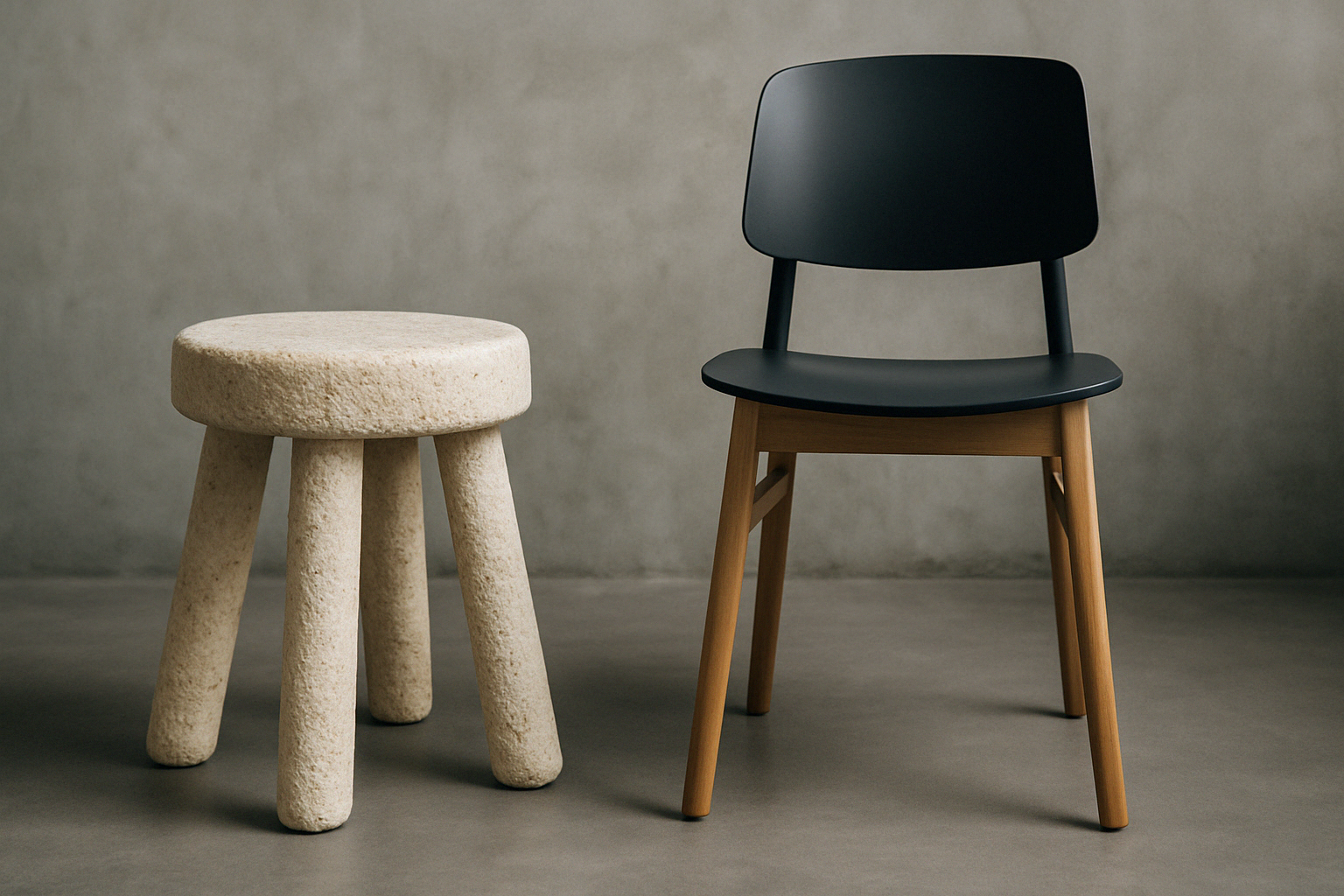 균사체 vs 목재·플라스틱 가구 비교