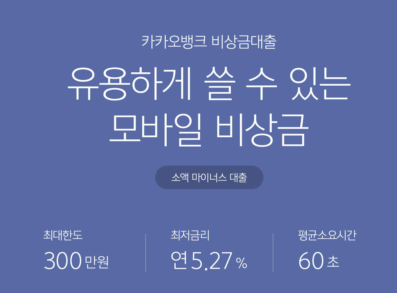 카카오뱅크 비상금대출
