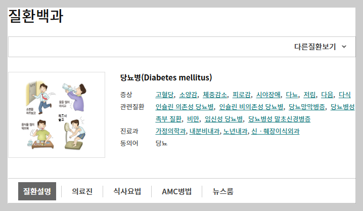서울아산병원-질환백과-당뇨병