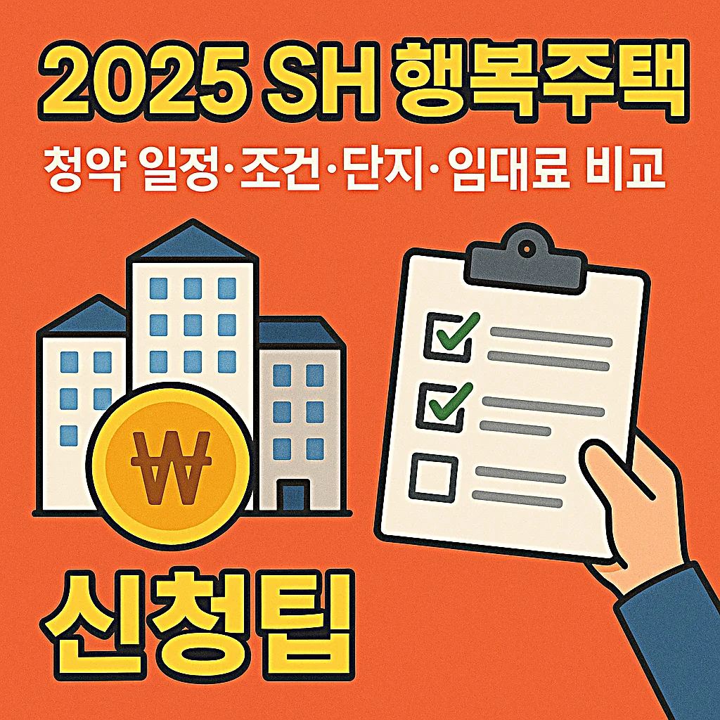 2025 SH 행복주택 청약 일정·조건·단지·임대료 비교, 신청팁