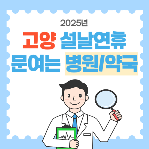 고양 설날연휴 문여는 병원 약국 썸네일
