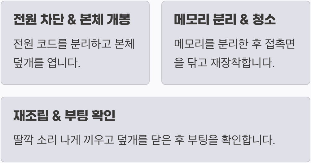 최후의 수단&amp;#44; 메모리 재장착