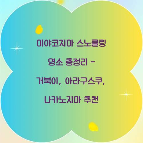 미야코지마 스노클링