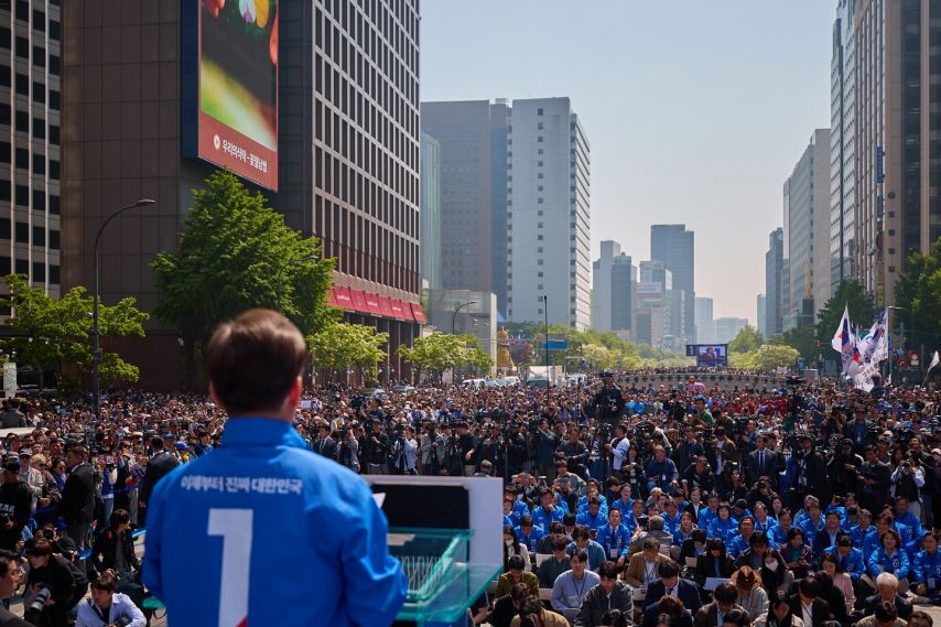 유세중인 이재명 대선 후보