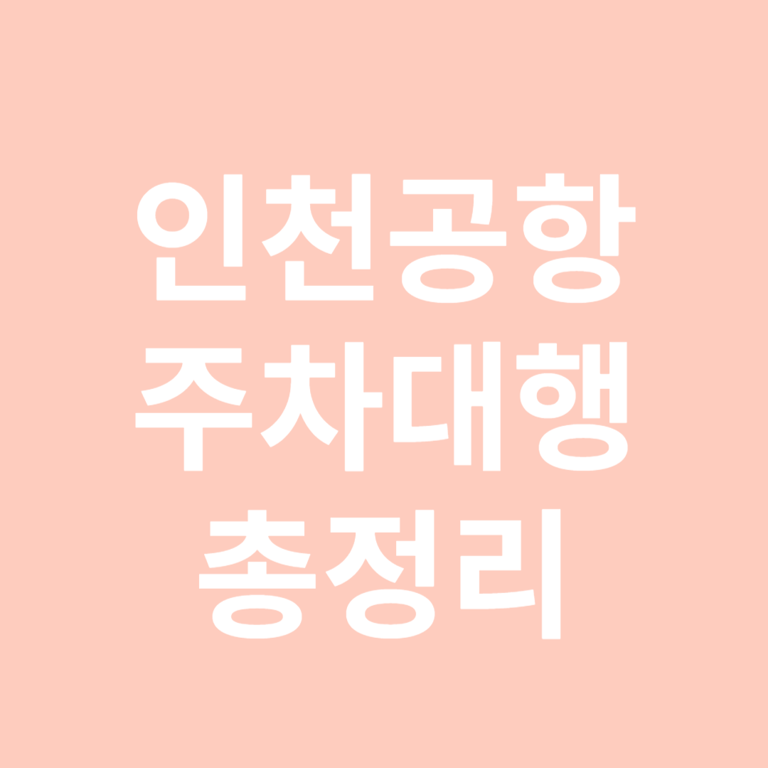 인천공항 주차대행 총정리