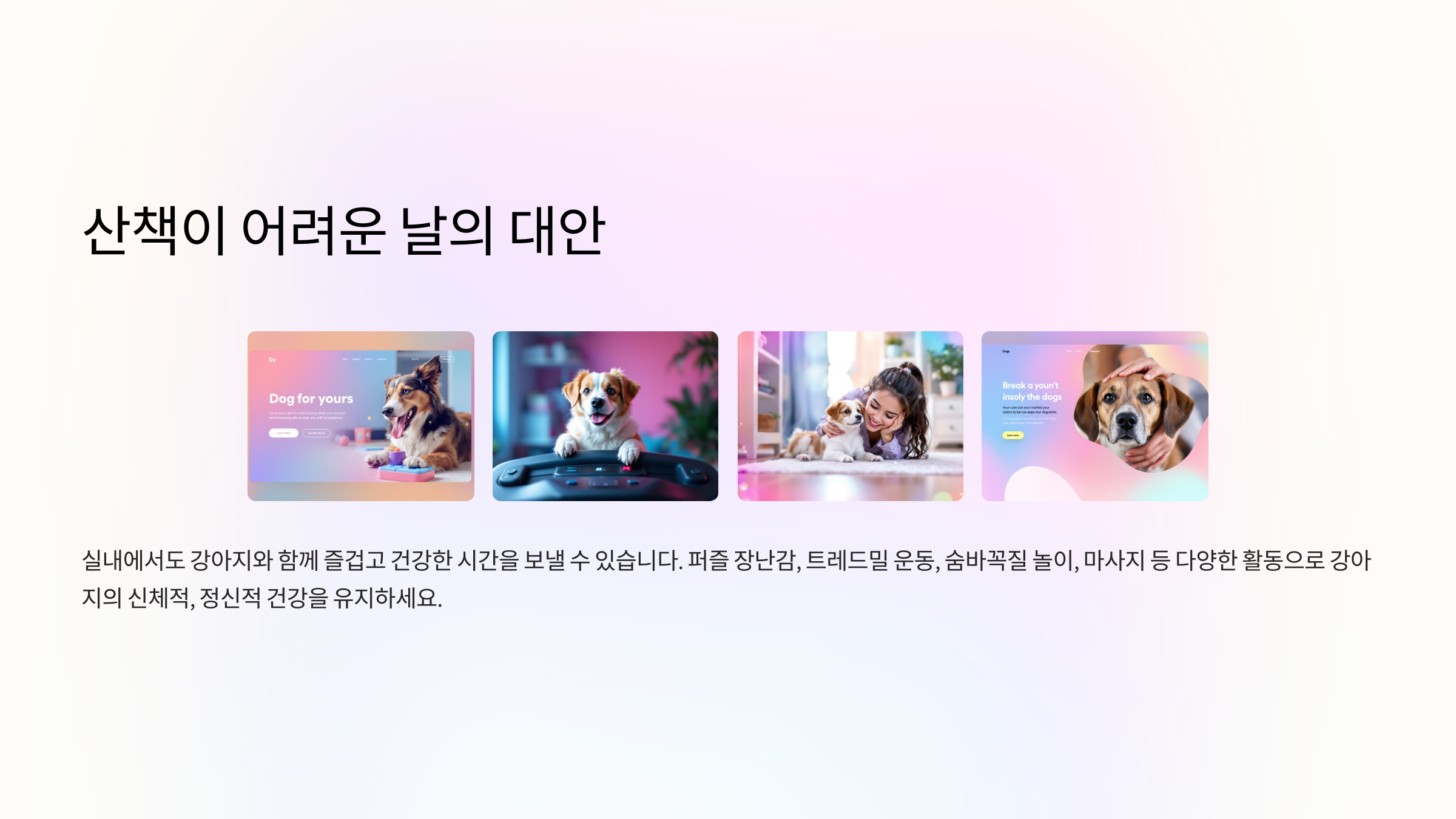 산책이 어려운 날의 대안