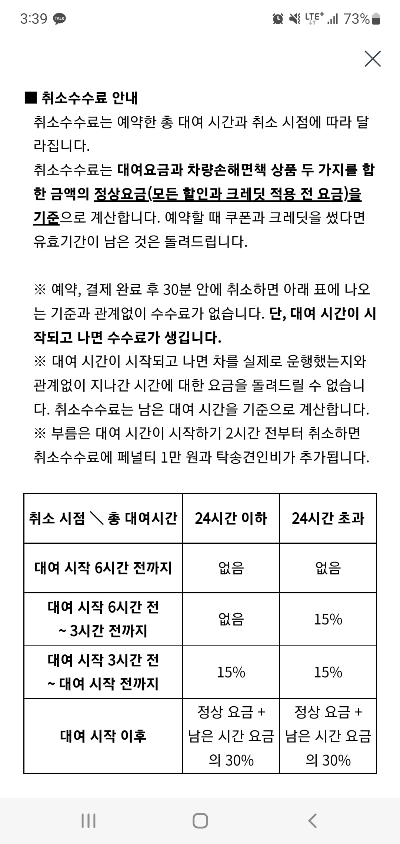취소 수수료