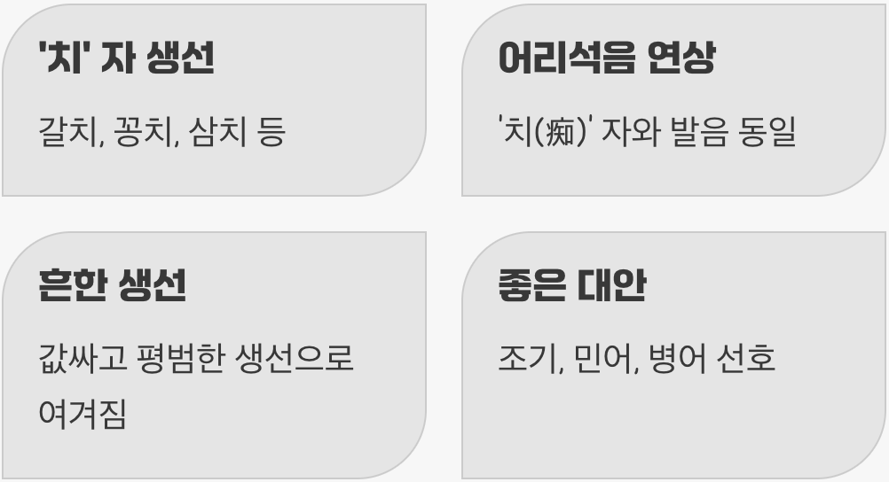 &amp;#39;치&amp;#39; 자로 끝나는 생선들