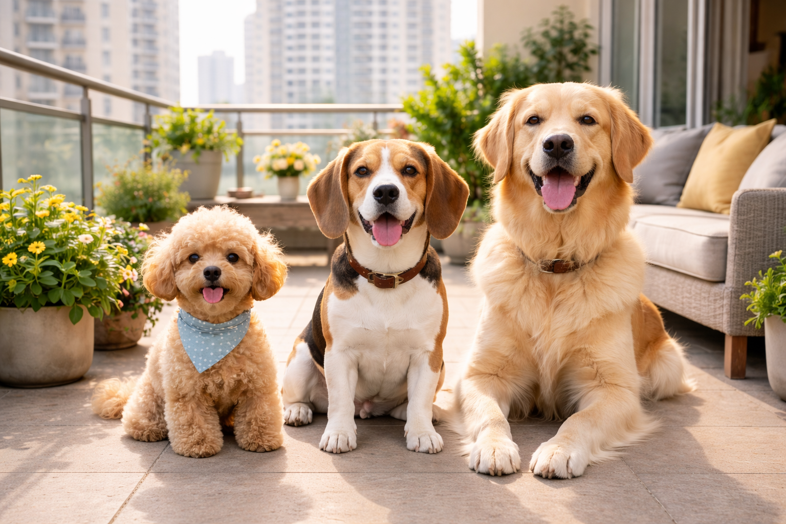 아파트에 있는 강아지들 사진
