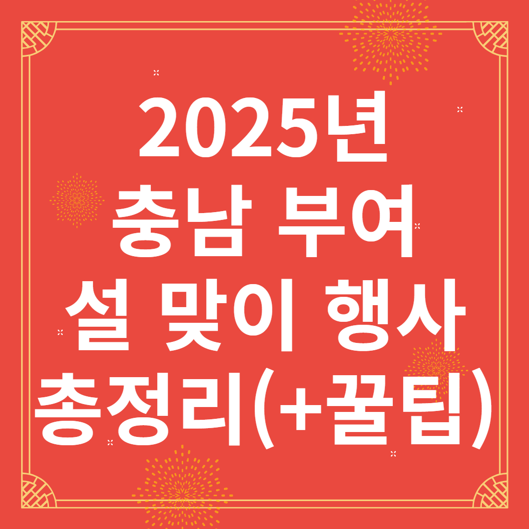 2025 충남 부여 설 맞이 행사 총정리(이용 꿀팁)