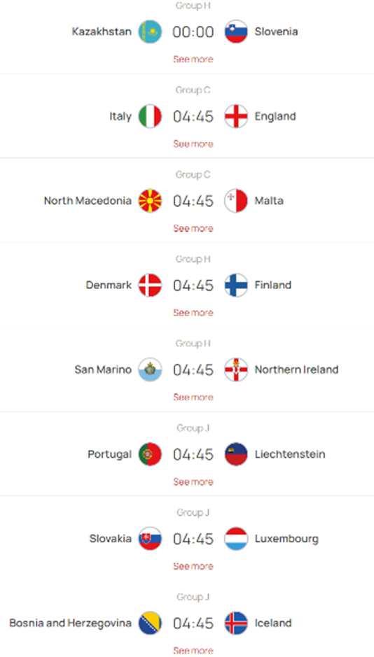 UEFA 유로 2024 예선 매치데이1 경기 일정