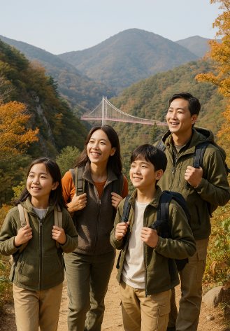 파주 감악산에서 등산하고 있는 모습