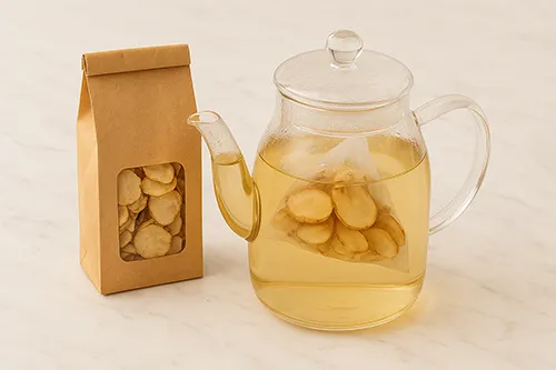 말린 돼지감자 티백안에 넣고 우리기