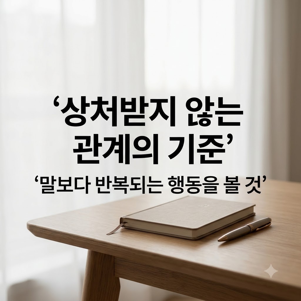 상처받지 않는 인간관계 기준과 행동 패턴 확인법