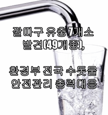 깔따구 유충 7개소 발견(49개중), 환경부 전국 수돗물 안전관리 총력대응
