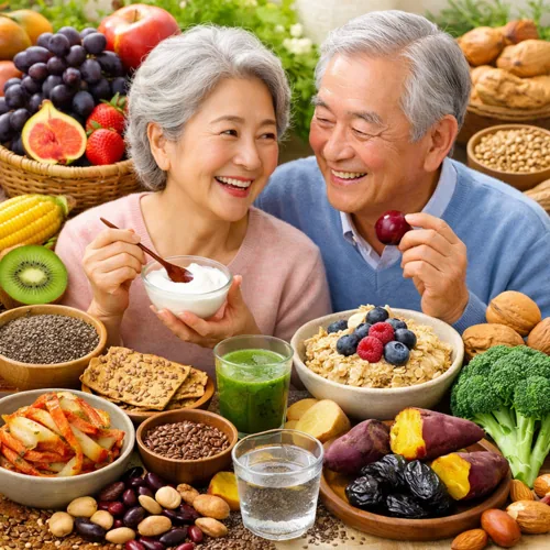 노인 장 운동을 돕는 건강 식단