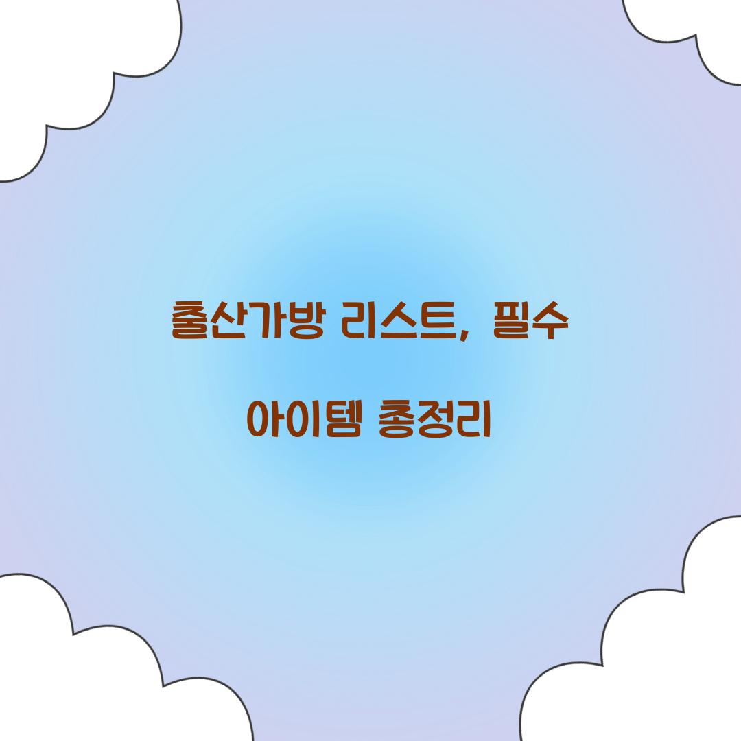출산가방 리스트