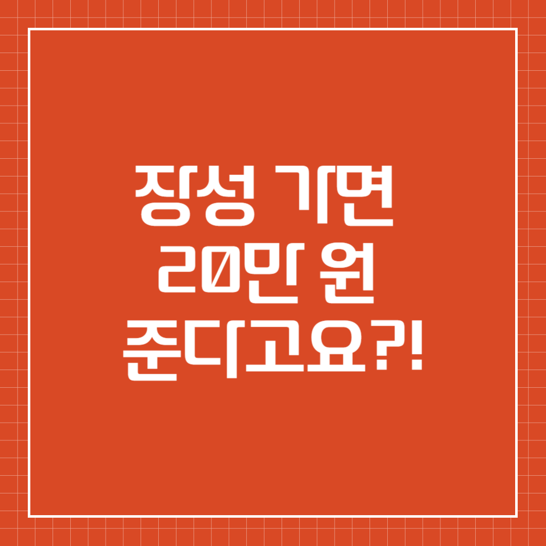 장성 여행만 가도 20만원 준다고?