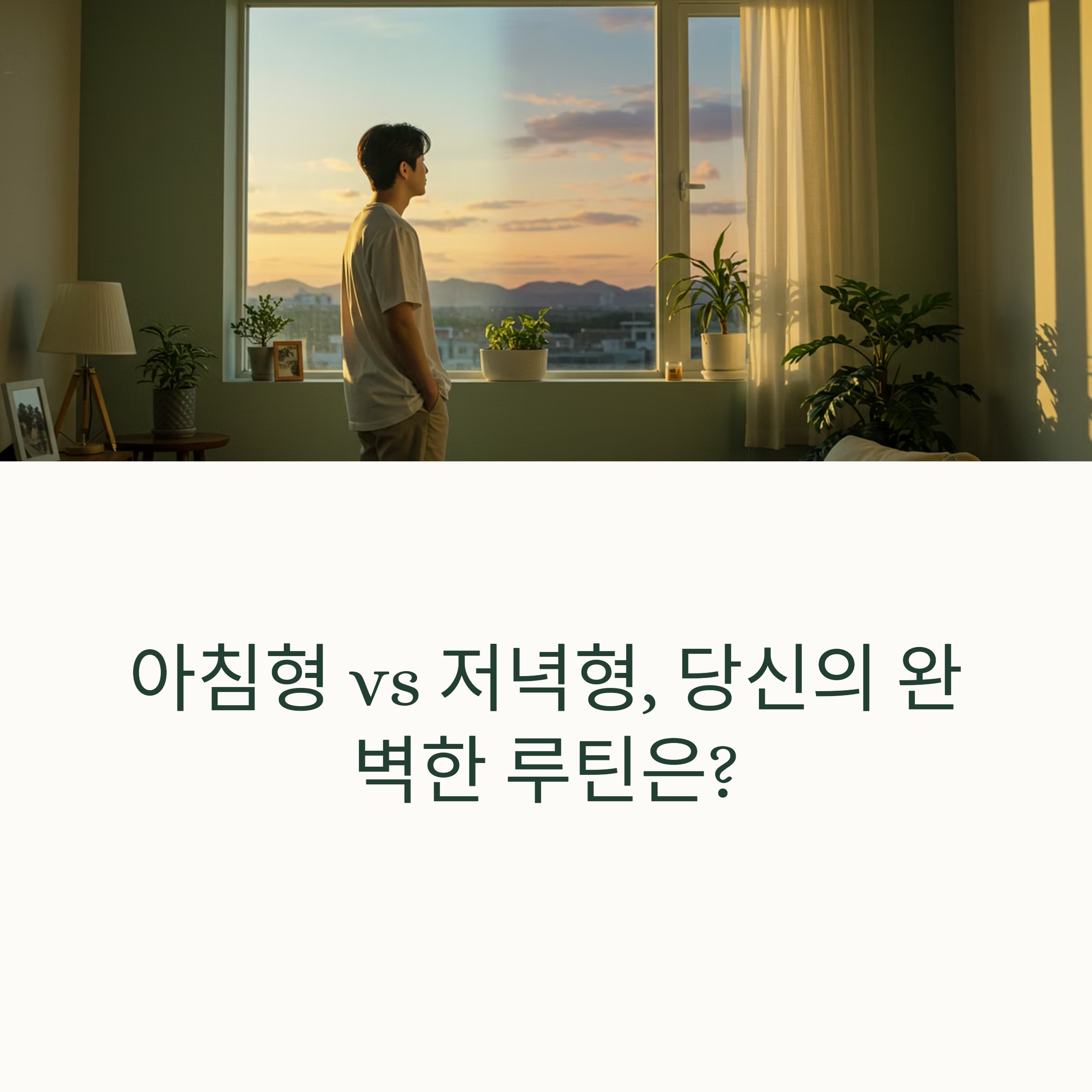 나에게 맞는 생활 방식은? 아침형 vs 저녁형 루틴 비교