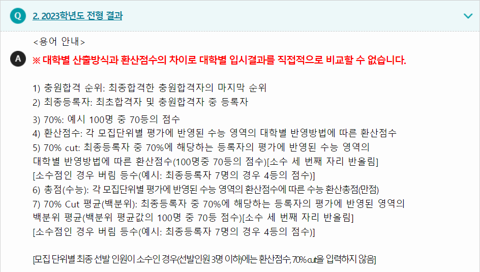2023학년도 동서대학교 수능위주전형 전형 결과