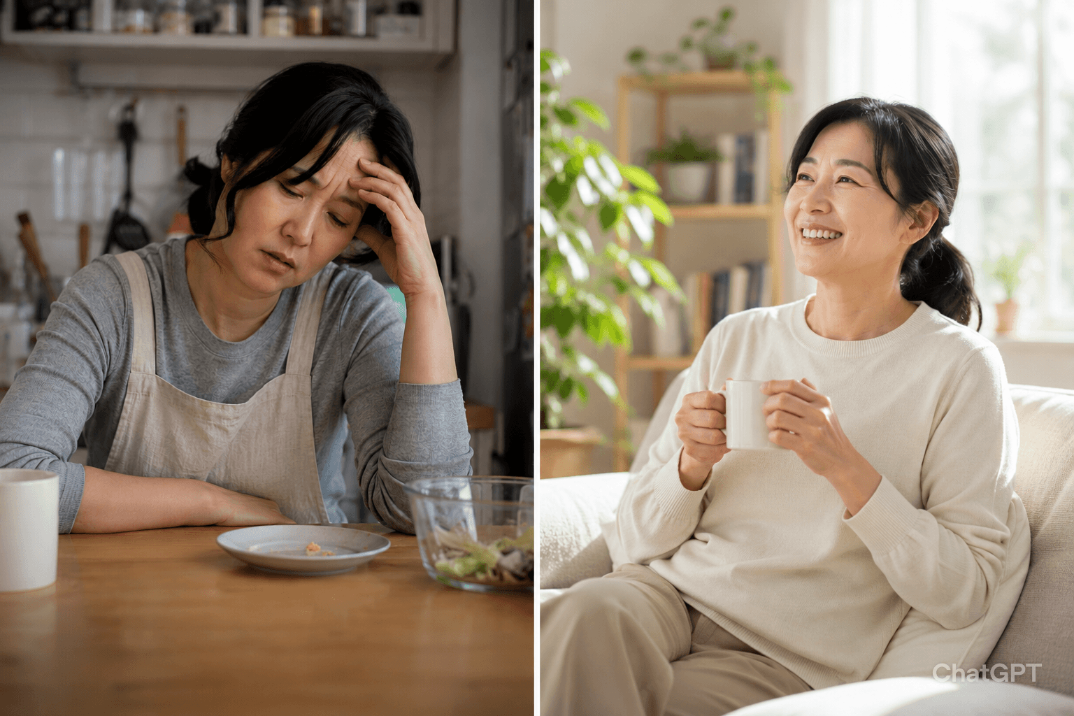 해결 전과 해결 후의 변화사진