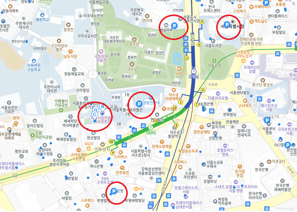 덕수궁근처 주차정보지도