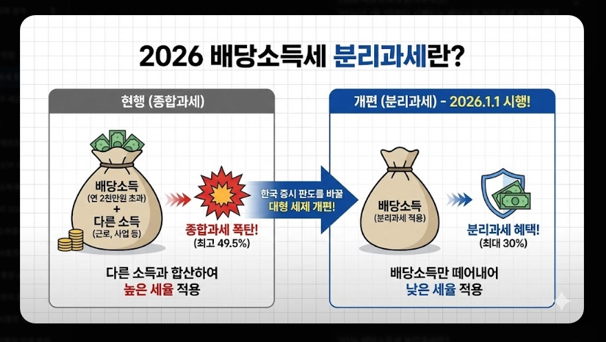 배당소득세 분리과세 [2026년 신설] 구간별 세율&middot;대상 기업 요건&middot;최대 30% 절세 전략