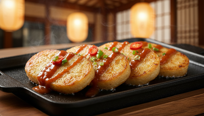 향긋한 더덕향이 일품인, 숯불에 구워낸 노릇한 더덕구이.