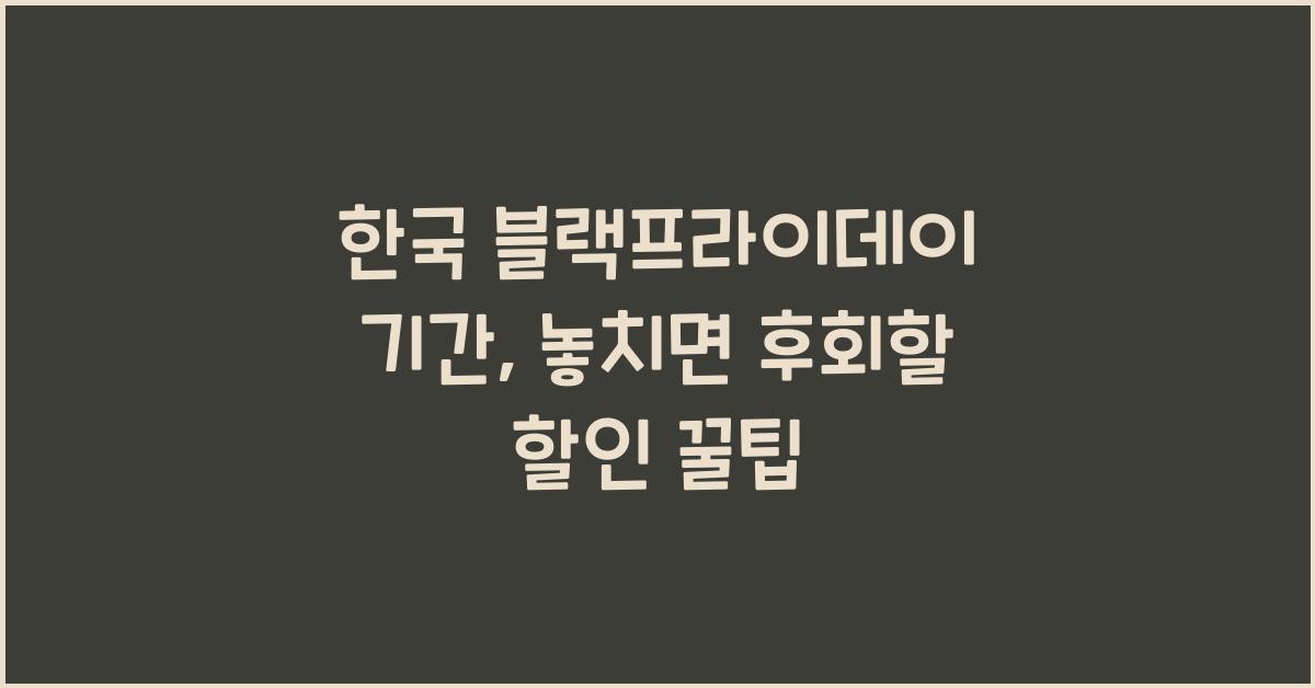 한국 블랙프라이데이 기간