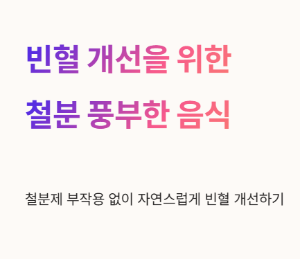 빈혈 개선을 위한 철분 풍부한 음식