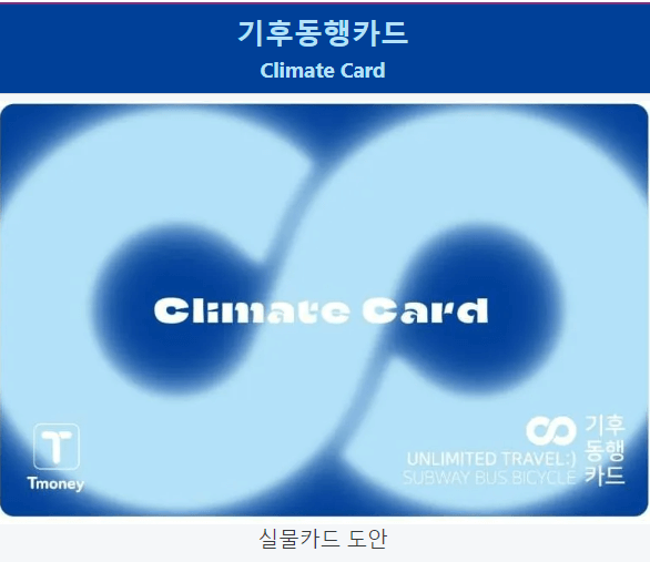 기후동행카드 실물 도안