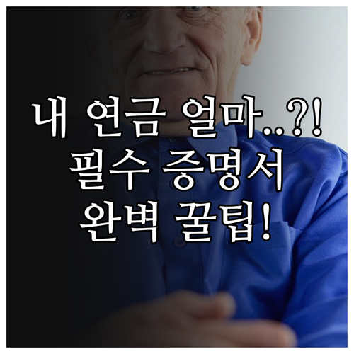 국민연금 예상 연금액 확인부터 증명서..