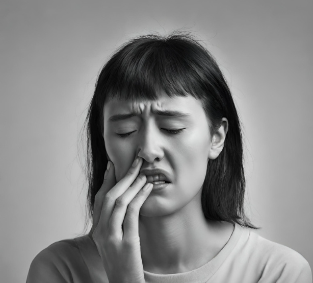 사랑니 발치후 아파서 힘들어하는 사람