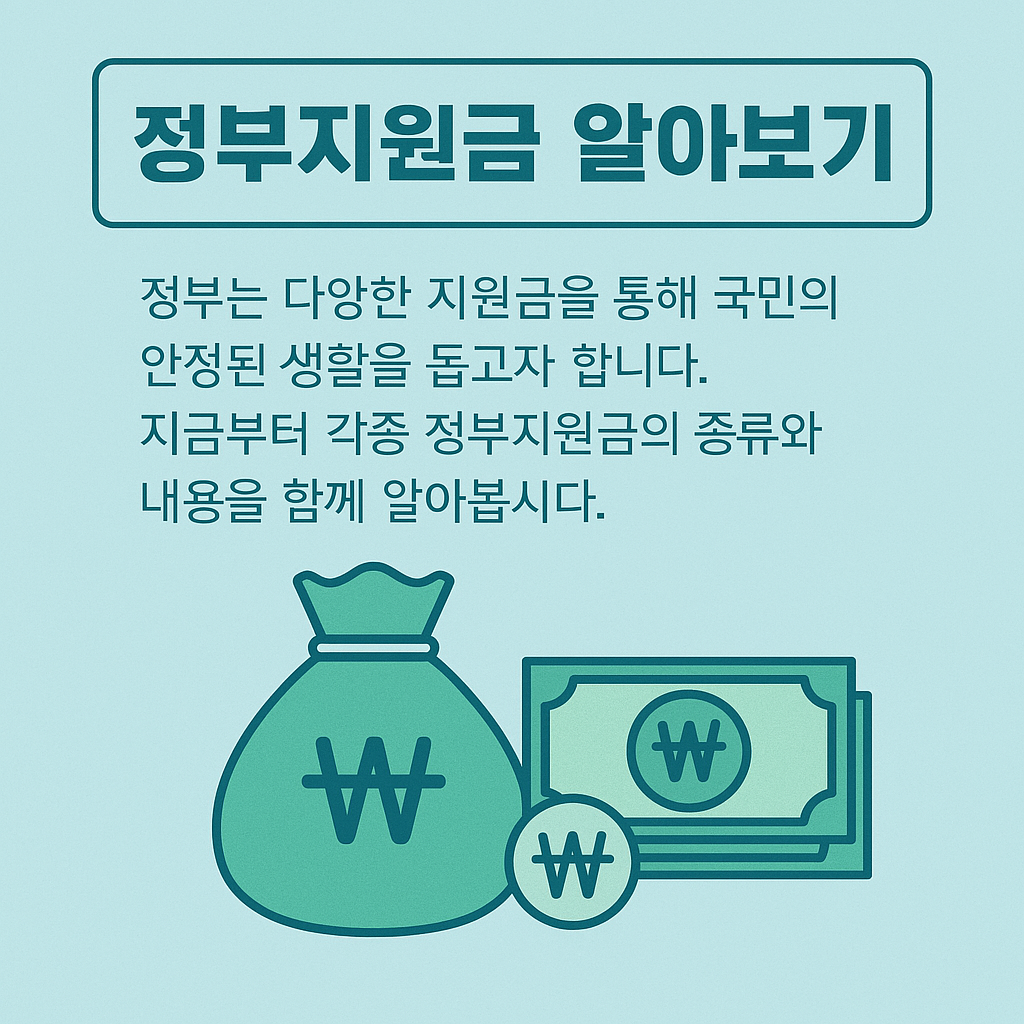 정부지원금- 장애인 복지 지원금