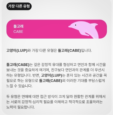 비긴즈 BLOOM 검사 테스트 링크 연애성향검사 MBTI 방법 고양이 낙타 돌고래7