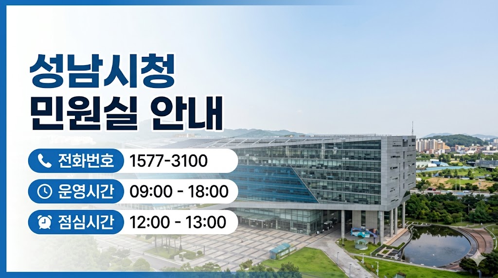 성남시청 민원실 전화번호 이용가능 운영시간 점심시간