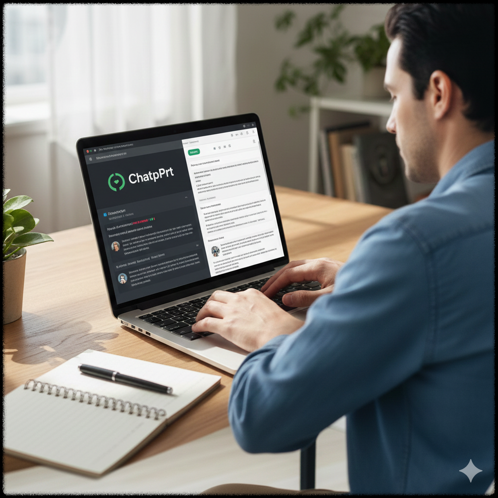 AI 프롬프트를 체계적으로 설계하는 작업 장면