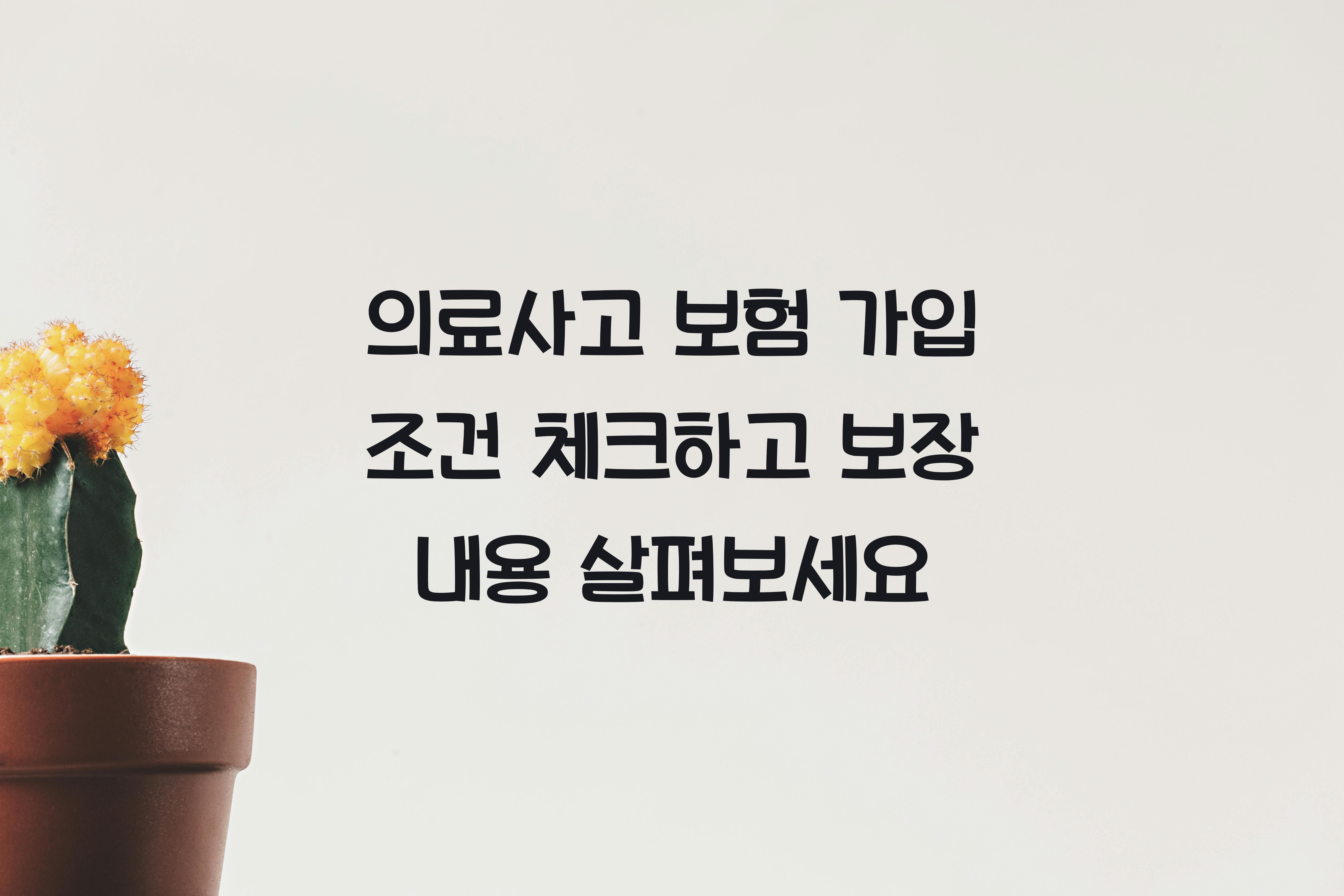 의료사고 보험 가입 조건