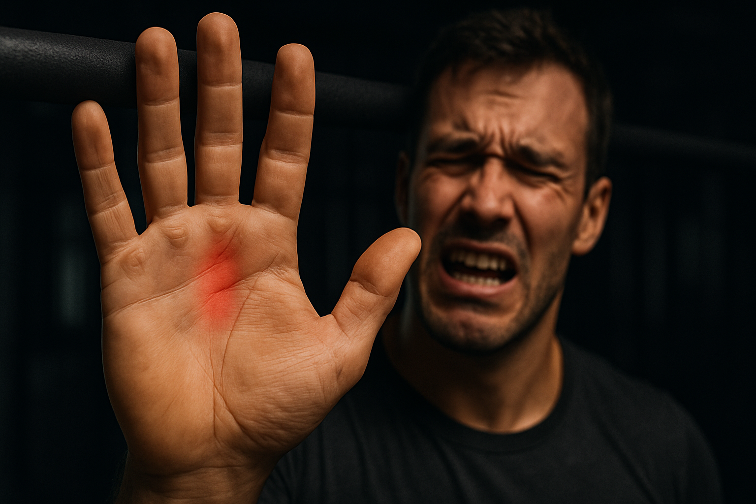 손바닥과 손가락에 굳은살로 고통 받는 남성