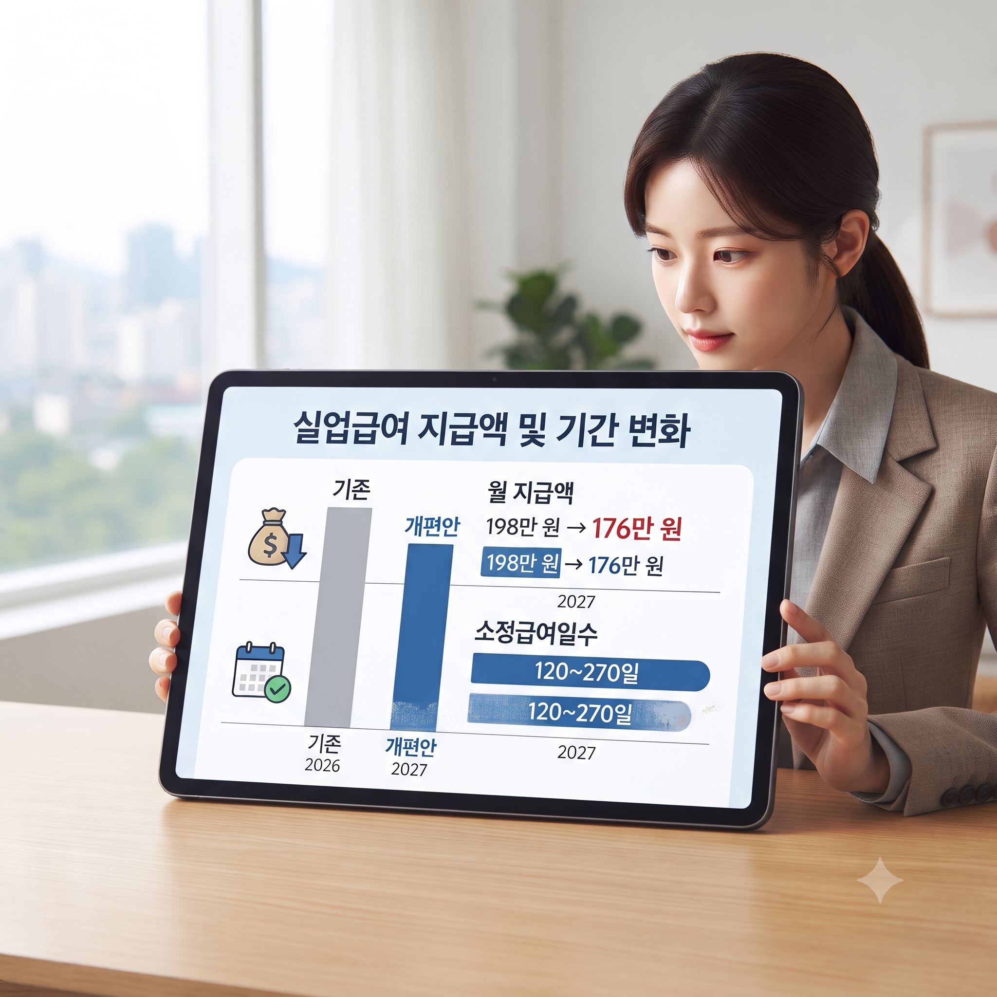 "월 198만원이 176만원 된다고?" - 2027 실업급여 개편안 핵심정리 (자격조건, 지급액 등)