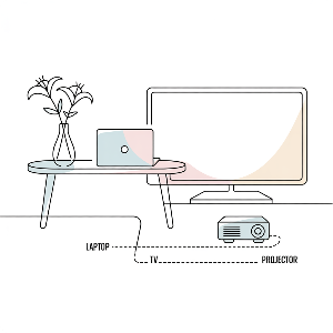 노트북 무선 프로젝터 설정 및 TV&middot;빔프로젝터 연결 가이드 이미지