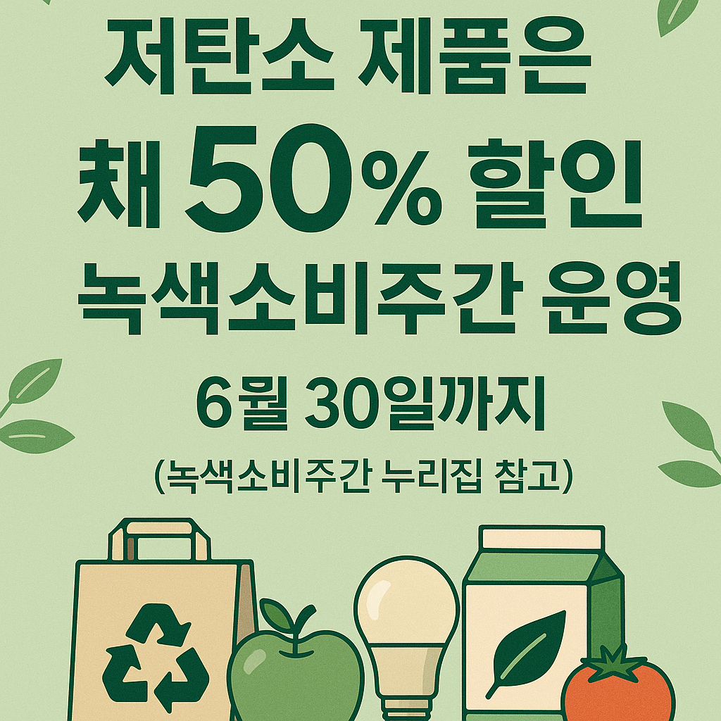저탄소 제품 최대 50% 할인! 6월 30일까지 ‘녹색소비주간’ 혜택 챙기세요