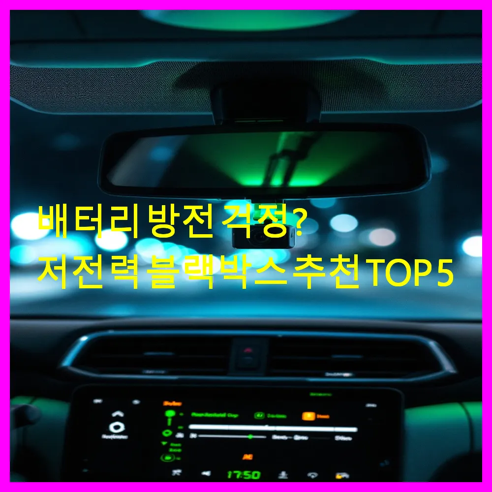 배터리 방전 걱정? 저전력 블랙박스 추천
